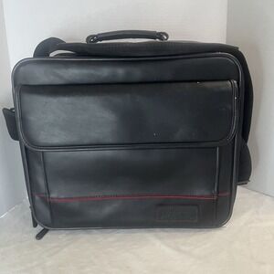 Targus Large Computer Bag Carrying Case Briefcase Laptop Notebook Leather EUC